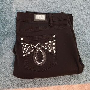 Earl Jeans Black with Silver And Rhinestone Embellishments 16R